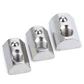 Half Round Elasticity Spring Ball Nut For Aluminum Extrusion Profile