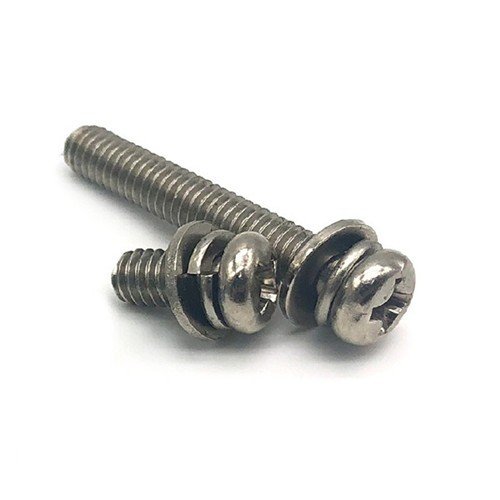 DIN6900 Cross Recessed Slotted Machine Pan Head Bolt Combination Screw